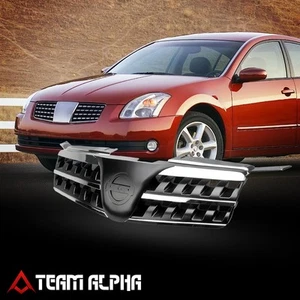Fits 2004-2006 Nissan Maxima JDM Square Mesh Style Upper Front Hood Grille Black - Picture 1 of 1