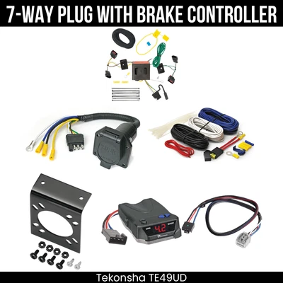 Arnés de cableado de remolque de 7 vías Tekonha + control de freno para Dodge Durango 11-13 Foto 1 de 4