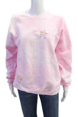 Love Shack Elegante Mujer Pullover Sudadera Rosa Mezcla Algodón Cuello Redondo Talla XS Foto 1 de 3