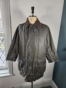 Chaqueta de cera Barbour Border vintage C42 A200 Green Country Field años 90 - Imagen 1 de 22