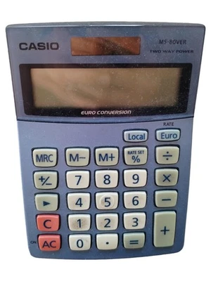 CASIO MS-80VER Calculatrice Bleu Euro Bureau École - Photo 1/3