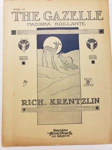 Noten - "Die Gazelle" Rich Krentzlin, Mazurka Brillante, 1923, Vintage (SM24) - Bild 1 von 3