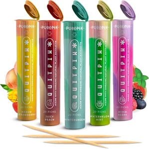 Quitpix to Help Quit Smoking Extra Thick Boosting Flavored Toothpicks with Lobel - Picture 1 of 12