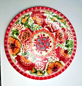Melamine Multi Colored Watercolor Extra Large 18” Serving Platter Floral Design - Picture 1 of 6
