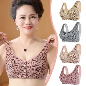 Womens Front Fastening Bra Cotton Lycra Non Wired Paded Comfort Stretch Soft Top - Picture 1 of 29