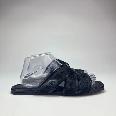 Sandalias Calvin Klein Bestina Transpirables Cruz Punta Abierta Negras Slides Mujer Talla 9 Foto 1 de 4