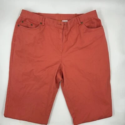 Ruby Rd Womens Chino Pants Size 12 Red Peach Cropped Cotton Stretch Capri - Image 1 of 4