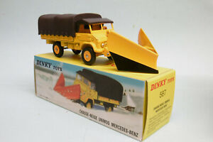 Dinky Toys / Atlas - MERCEDES UNIMOG CHASSE-NEIGE jaune réf. 567 Neuf 1/43