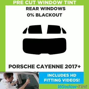 For Porsche Cayenne 2017+ Pre Cut Window Tint Rear 0% Blackout Film - Picture 1 of 10