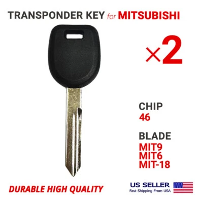 2X Llave de transpondedor para chip Mitsubishi MIT9 Philips 46 MIT16A-PT Foto 1 de 2