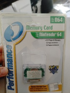 VINTAGE NOS Performance Memory Card & Case for Nintendo 64 N64 Console 123 pages