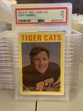 1972 OPC O PEE CHEE CFL FOOTBALL #9 TONY GABRIEL HAMILTON TIGER CATS PSA 5 2124