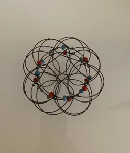 Vintage Mandala Wire and Bead Toy - Vintage Primitive Decor Farmhouse Country - Picture 1 of 9