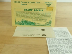 Champ Decals HON-25 Florence & Cripple Creek Caboose - Picture 1 of 1