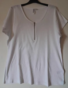 Top de verano Bonprix blanco acanalado talla 22-24 NUEVO - Imagen 1 de 5