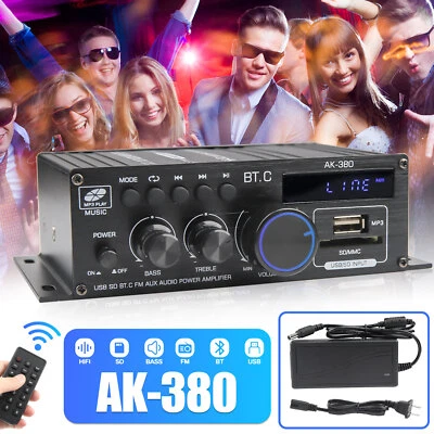 HiFi Verstärker mit Bluetooth 800W Party Musik Equipment AUX Anlage Stereo Audio - Bild 1 von 4