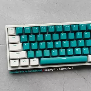 Green White PBT Doubleshot Keycap Set OEM Profile 117key for Cherry MX Keyboards - Picture 1 of 8