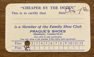 Zapatos de colección Prague’s Shoes Family Shoe Club 12º par tarjeta gratuita Simsbury CT P1H - Imagen 1 de 10