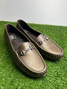 Mocasines cómodos SAS Metro Tripad para mujer talla 9,5 M metálicos dorados Horsebit sin cordones - Imagen 1 de 14