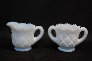 Vintage Milk Glass Miniature Cream & Sugar Set - Picture 1 of 6