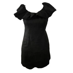 NWT Dissh ISABELLE Black ruffle off the shoulder linen mini dress size 2 - Picture 1 of 7