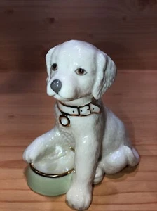 Lenox Birthstone Golden Retriever Puppy w/ Dish Figurine,l - Picture 1 of 8