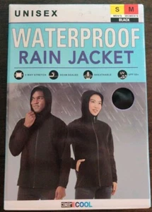 ⭐NEW⭐ 32 Degrees Cool Waterproof Rain Jacket BLACK UNISEX Mens S / Womens M - Picture 1 of 8