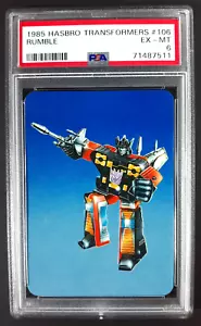 1985 Hasbro Transformers Series 1 Card RUMBLE #106 PSA 6 - Picture 1 of 4