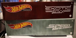 HOT WHEELS PREMIUM SPEED MACHINES & EXOTIC ENVY SHIPPING CONTAINER BOX SETS lot - Picture 1 of 2