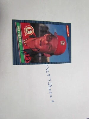 1986 Donruss Signed Pat Perry Baseball Card 5 - Image 1 of 3