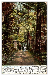 Postcard MA Massachusetts Lenox Old Woolsey Mountain Entrance Horse Riders 1906 - Picture 1 of 2