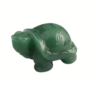 Natural Quartz Crystal Hand Carved Green Donglin Turtles Crystal Reiki Healing - Picture 1 of 3