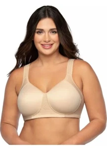 Vanity Fair Womens Sport Full-Figure Wireless Sport Bra, Damask, Beige Nude 40DD - Picture 1 of 7