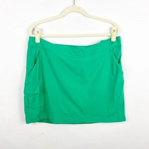 Columbia Womens Skort PFG Green Nylon Outdoor Hiking Size 16 Cargo Pockets - Picture 1 of 7