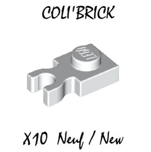 Lego 4085 - 10x Plaque / Plate, modified 1x1 with Clip - Blanc / White - NEUF - Imagen 1 de 1