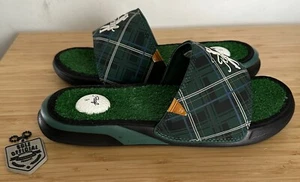 Reef Mulligan Golf Slide Sandal Green Argyle sz 9 turf flip flop vintage shoe - Picture 1 of 10