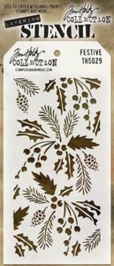 Stampers Anonymous Festliche Tim Holtz mehrschichtige Schablone, 4,125 Zoll mal 8,5 Zoll - Bild 1 von 1