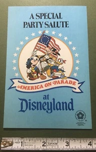 Disneyland ""America On Parade"" 1976 A Special Party Salute Parade Ruta Flyer - Imagen 1 de 2