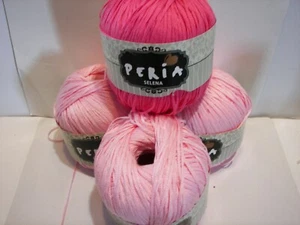 4 Ball Mixed Shade Lot ~ Peria "Selena" 100% Acrylic Sport Weight Yarn ~ Pinks - Picture 1 of 3