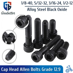 1/8-40 to 1/2-12 UNC Hexagon Socket Cap Screws 12.9 Allen Key Head Imperial Bolt - Picture 1 of 10
