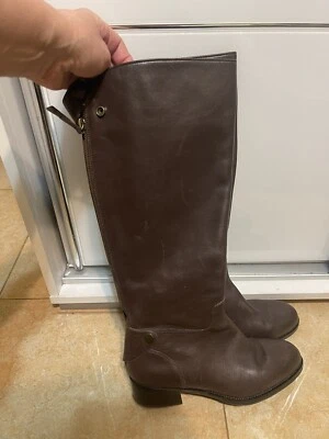 JOAN&DAVID Botas Rodilleras Cuero Marrón Cremallera Talla 8M Foto 1 de 4