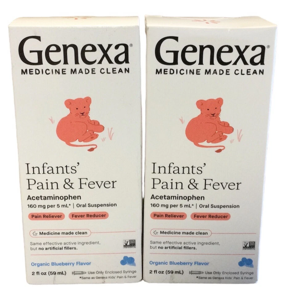 2pk Genexa Infants Pain & Fever w/ Acetaminophen Organic Blueberry Flavor 2oz - Image 1 of 1