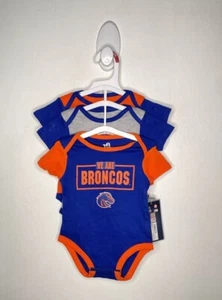 TA Boise State University Broncos 3 Pc Set One Piece Baby Size 3-6 Months Orange - Picture 1 of 4