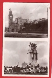 LANCASHIRE. ROCHDALE. WAR MEMORIAL CEREMONY + ESPLANADE RP - Picture 1 of 1