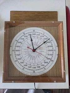Holzkiste gerahmt Vintage 1949 Zeitschaltgeräte Co 24 Stunden Weltuhr, funktioniert - Bild 1 von 12