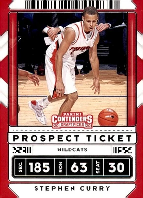 2020 Contenders Draft Picks Stephen Curry Prospect Ticket Variation #1 Wildcats - Image 1 of 2