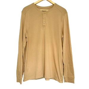 Camisa Henley Vustra Algodón Orgánico Dorado Beige Para Hombre Talla XL Limpia Sostenible - Imagen 1 de 11
