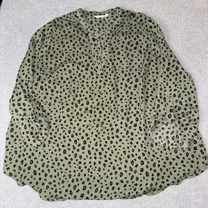 LUSH Damen Salbei Leopardenmuster 3/4 Ärmel Shirt Bluse Top 2X - Bild 1 von 6