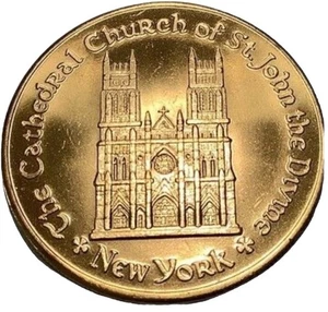 ✠The Cathedral Church of St.John the Divine ✠ New York | Bronze Medallion *HIGGS - Picture 1 of 5