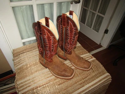 Botas de Vaquero Anderson Bean EE. UU. Marrón Suave Gamuza Suave Punta Cuadrada para Hombres 8.5 D Foto 1 de 4